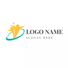 Non-profit Logo Green Circle and Abstract Person logo design