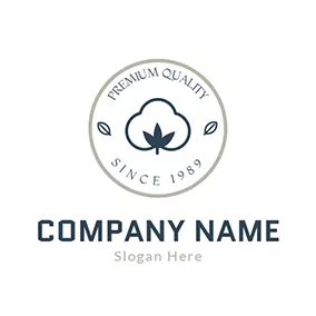 Emblem Logo Green Circle and Blue Cotton logo design