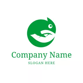 Chameleon Logo Green Circle and Chameleon logo design