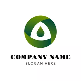 Environment & Green Logo Green Circle and Drop logo design