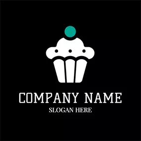 Bakery Logo Green Circle and Fruit Cake logo design