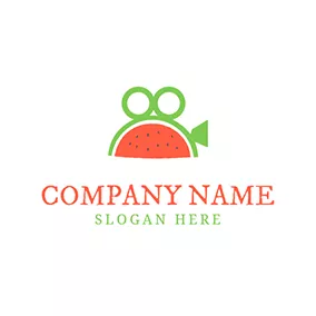 Social Media Logo Green Circle and Red Watermelon logo design