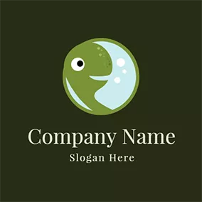 烏龜Logo Green Circle and Turtle Head logo design