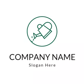 Life Logo Green Circle and Watering Can logo design