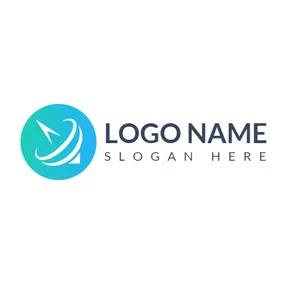 Telecom Logo Green Circle and White Annunciator logo design