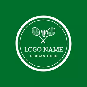 Club Logo Green Circle and White Badminton logo design