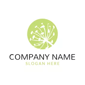 STEM Logo Green Circle and White Dandelion logo design