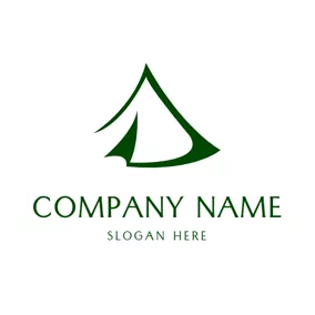 Travel & Hotel Logo Green Circle and White Tent logo design