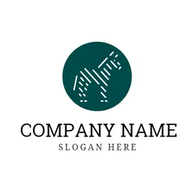 Zebra Logo Green Circle and White Zebra logo design