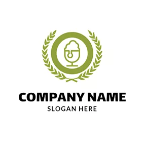 Wein Logo Green Circle and Wine Glass logo design