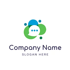 Bubble Logo Green Circle Dialogue Box and Bubble logo design