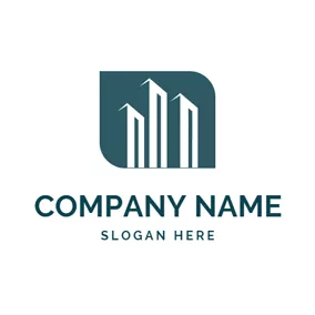 Construction Logo Green Close Set Tridimensional Building logo design