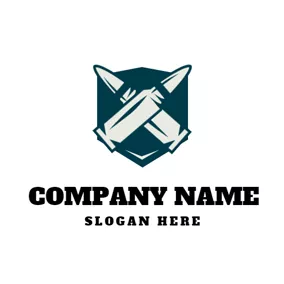 Military Logo Green Cross Bullet Badge logo design