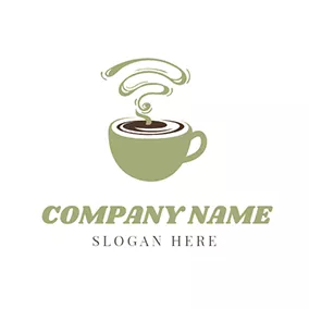 Coffee Logo Green Cup and Chocolate Coffee logo design