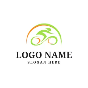 Bike Logo Green Decoration and Bike logo design