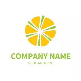 Food & Drink Logo Green Decoration and Yellow Slice logo design