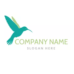 Sparrow Logo Green Flying Bird logo design