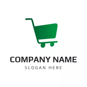 Cart Logo Green Hand Trolley logo design
