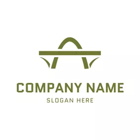 Brücke Logo Green Highway and Bridge logo design