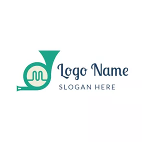 爵士 Logo Green Horn and Jazz logo design