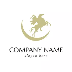 Art - Green Horse  & Fairy logo design