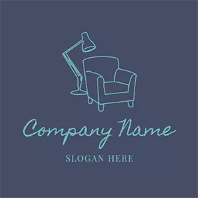 Life Logo Green Lamp and Sofa logo design