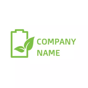 Battery Logo Green Leaf and Battery logo design