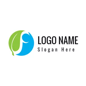 Non-profit Logo Green Leaf and Blue Ocean logo design