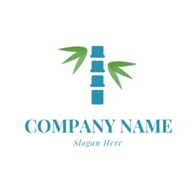 Spine Logo Green Leaf and Blue Spine logo design