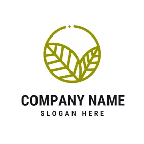 Abstract Logo Green Leaf and Circle logo design