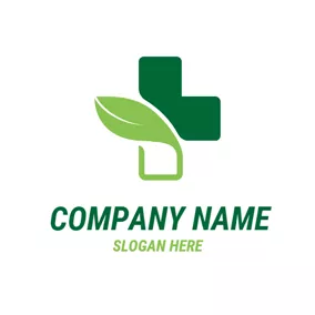 Environment & Green Logo Green Leaf and Cross logo design