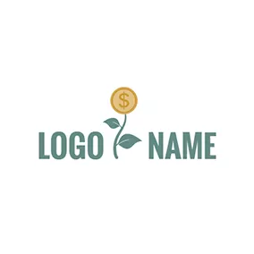 Dollar Logo Green Leaf and Dollar Coin logo design