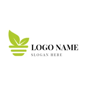 Spring Logo Green Leaf and Lamp Bulb logo design