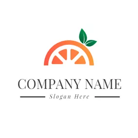 Arch Logo Green Leaf and Orange Arch logo design