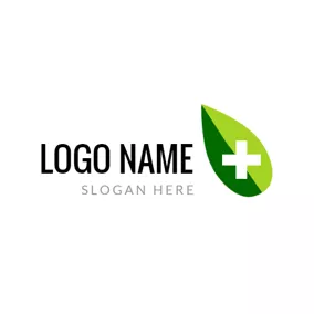 Doctor Logo Green Leaf and White Cross logo design