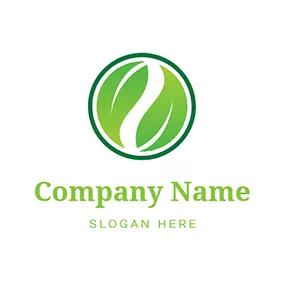 圆形Logo Green Leaf Circle Round logo design