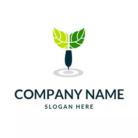 Dart Logo Green Leaves and Blue Dart logo design