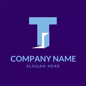 ドア　ロゴ Green Letter T and Opened Door logo design