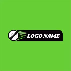 Team Logo Green Light and Moving Cricket Ball logo design