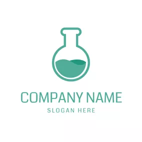 Life Logo Green Liquid and Flask logo design