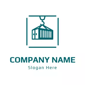 Storage Logo Green Load Hook and Container logo design