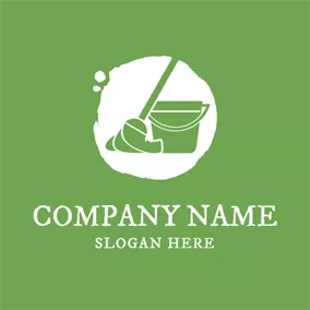 Life Logo Green Mop and Cleaning logo design