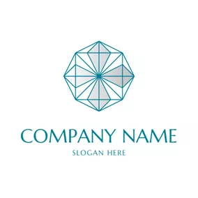 多邊形 Logo Green Outline and Polygon logo design