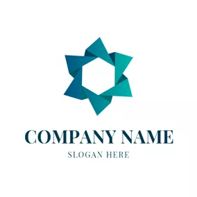 Origami Logo Green Paper Garland Icon logo design