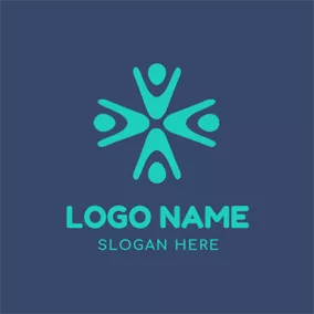 Non-profit Logo Green Pattern and Abstract People logo design