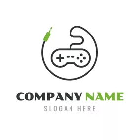 Gaming - Green Plug & Black Gamepad logo design