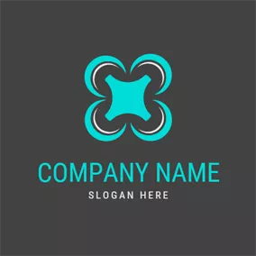 Flugzeuglogo Green Quadrocopter Icon logo design