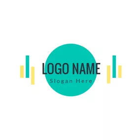 Music Logo Green Rectangle and Circle logo design