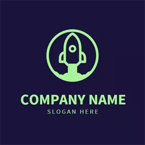 Science & Technology Logo Green Rocket and Space logo design