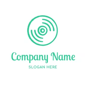 Art - Green Round Record logo design